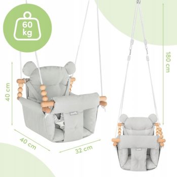 Dječja Ljuljačka 3u1 Baby Swing Grey 6