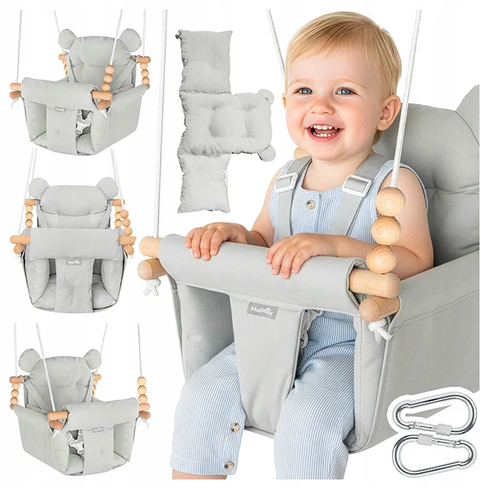 Dječja Ljuljačka 3u1 Baby Swing Grey