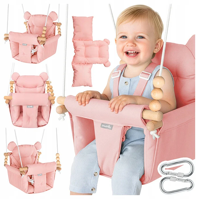 Dječja Ljuljačka 3u1 Baby Swing Pink