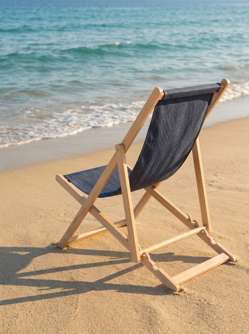 Sklopiva Drvena Ležaljka Relax Navy Blue 4