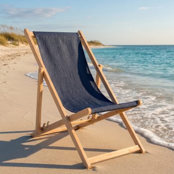 Sklopiva Drvena Ležaljka Relax Navy Blue 5