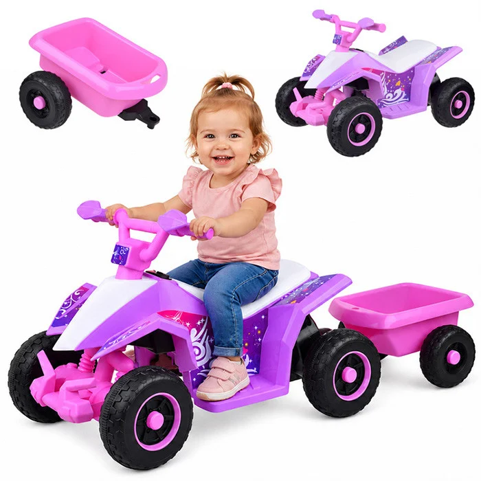 Quad Na Akumulator S Prikolicom Trx Pink
