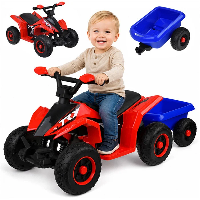 Quad Na Akumulator S Prikolicom Trx Red