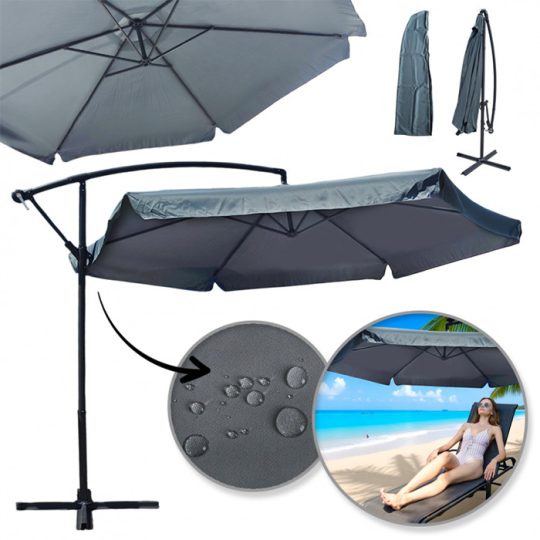Vrtni Suncobran 6 Segmenata 350 Cm S Navlakom Summer Hit