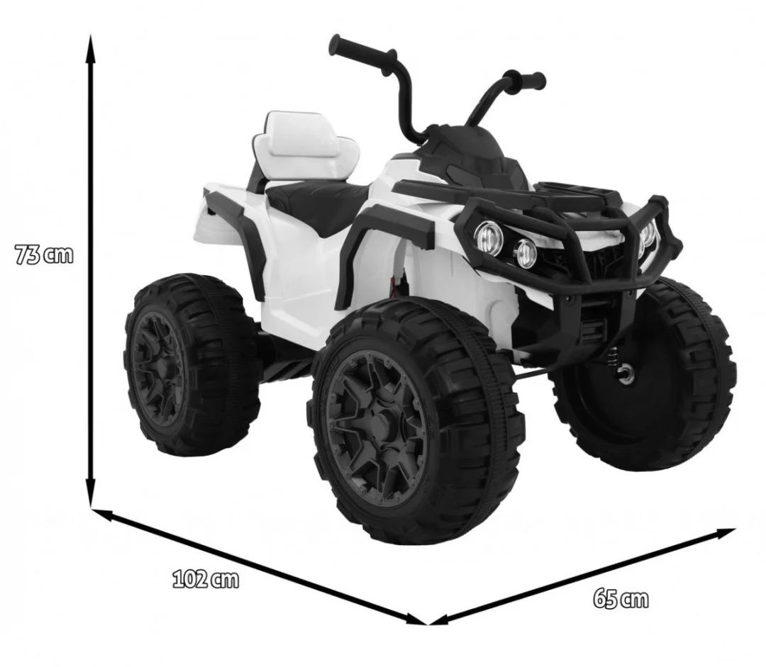2.4GHz punjivi Quad ATV za djecu bijeli + daljinski upravljač + EVA kotači + MP3 radio + spori start, bijela_2