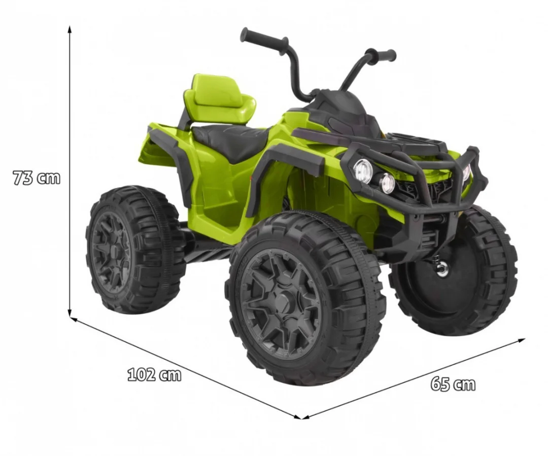 2.4GHz punjivi Quad ATV za djecu zeleni + daljinski upravljač + EVA kotači + MP3 radio + spori start, zelena_2