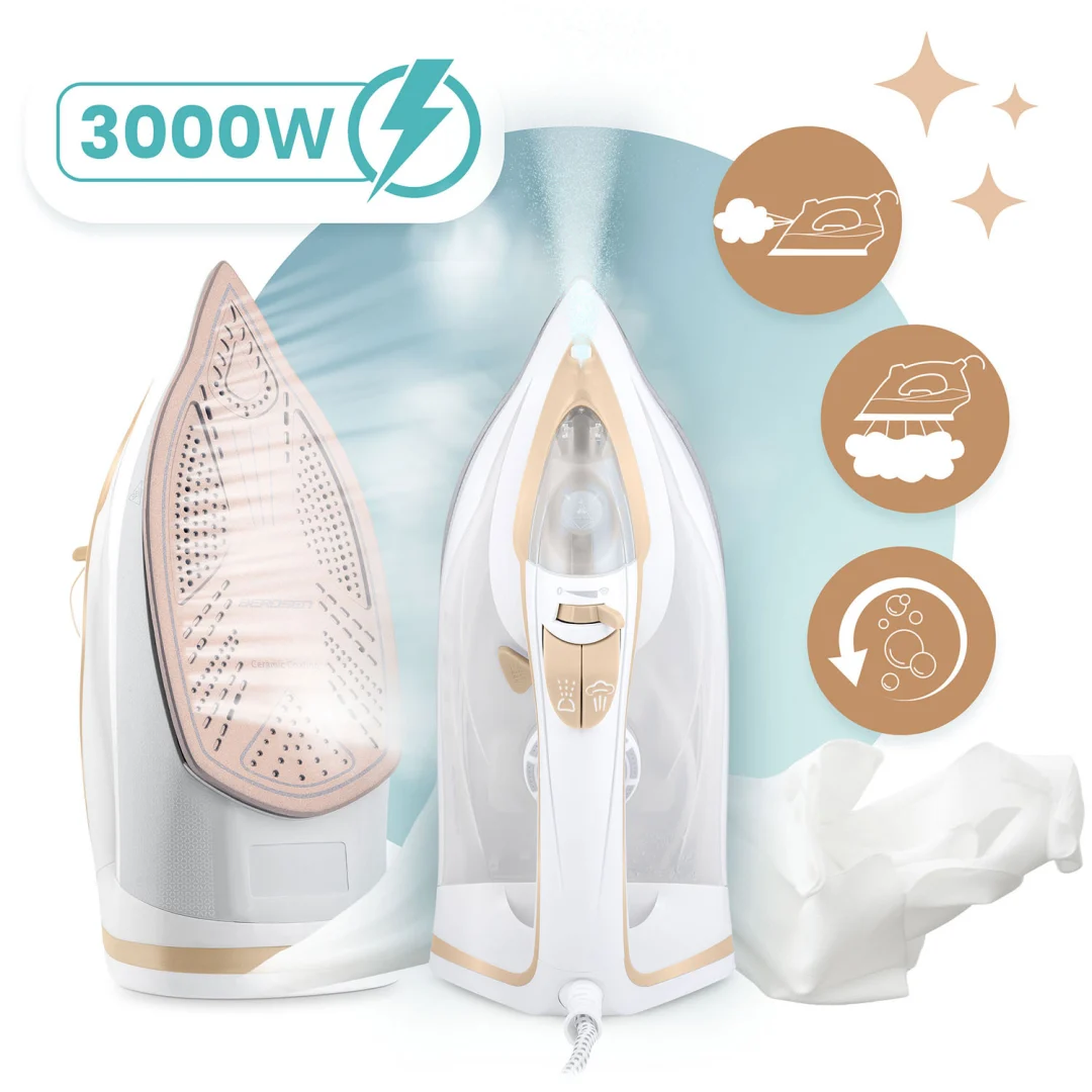 3000W Berdsen BD-330 parno glačalo, keramički premaz, vertikalni rad, bijela_4