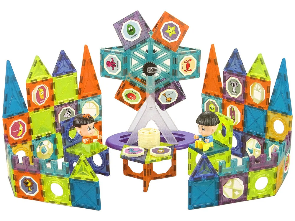 3D magnetske građevinske kocke, panoramski kotač, 155 dijelova_2