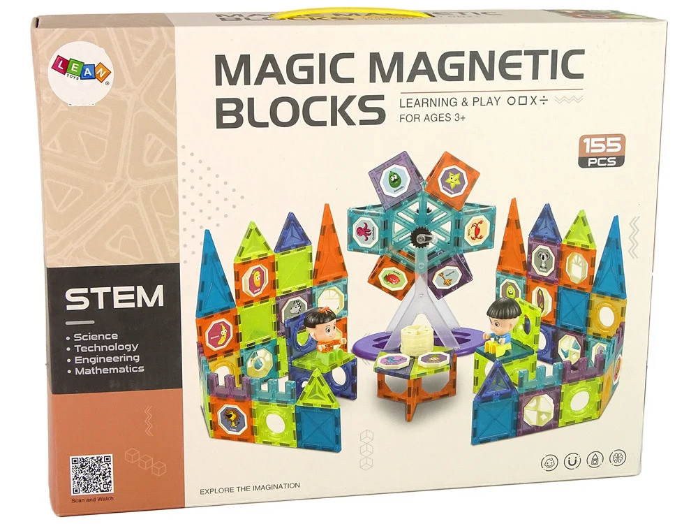 3D magnetske građevinske kocke, panoramski kotač, 155 dijelova_3