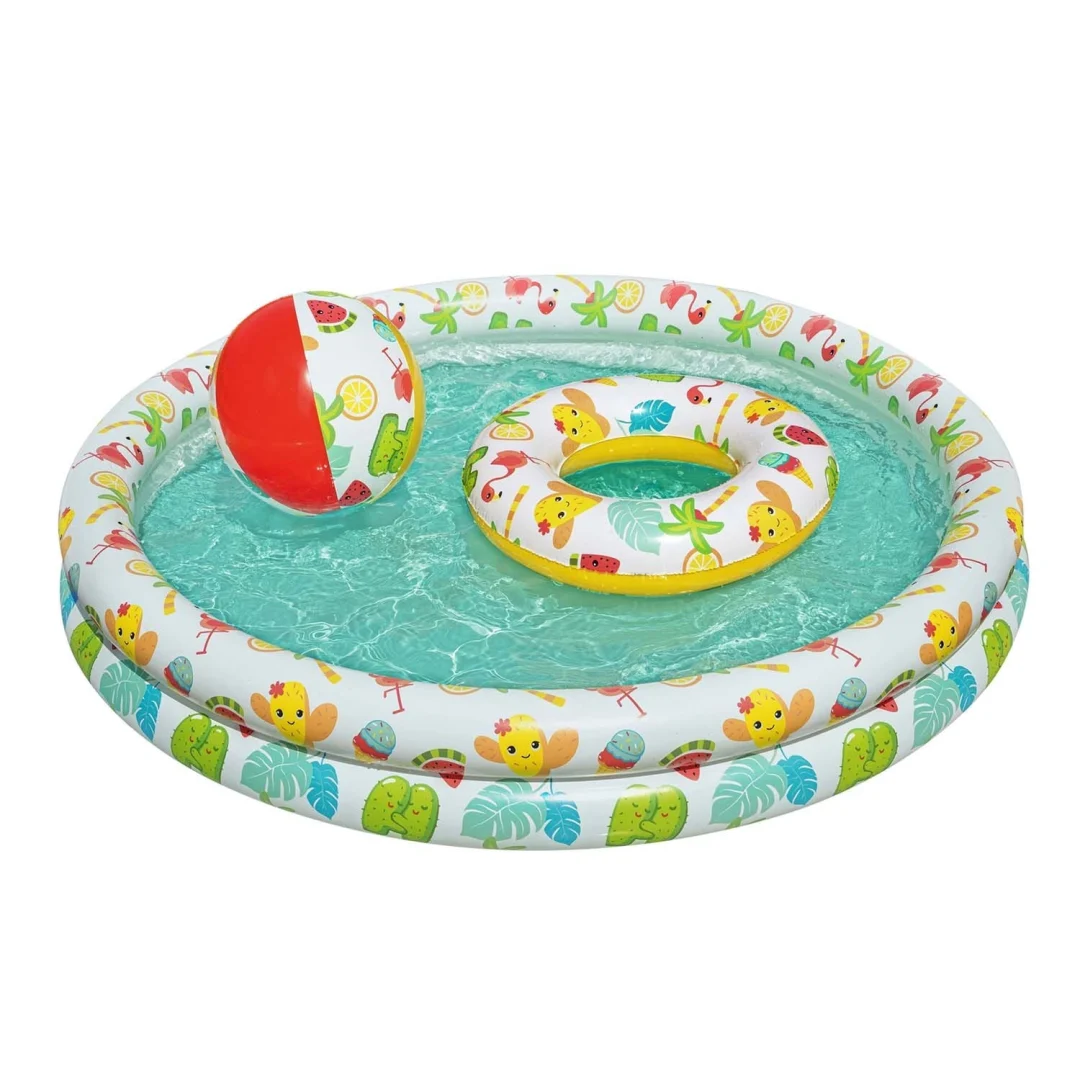 3u1 Dječji bazen 122 x 20 cm + KOTAČ + LOPTICA Bestway 51124_2
