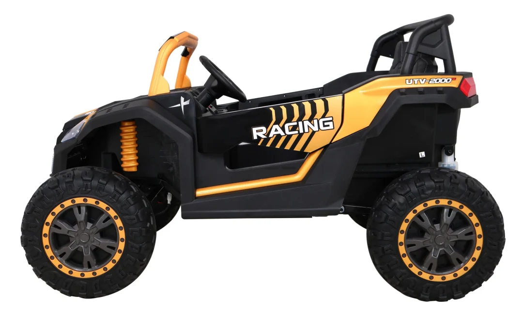 ATV trkaća kolica za 2 djece zlatna + 4x4 pogon + daljinski upravljač + spori start + MP3 LED_4