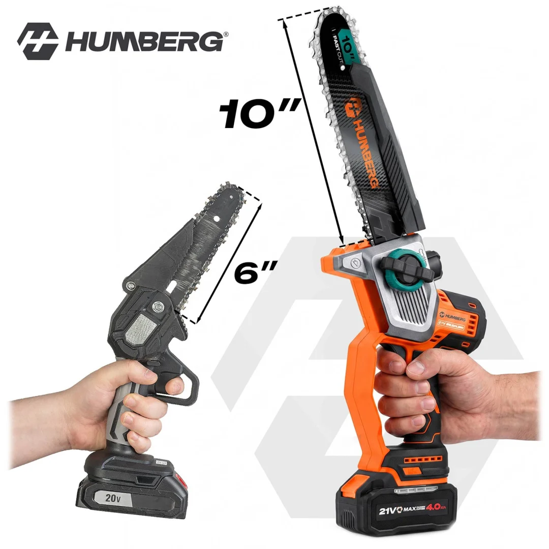 Akumulatorska motorna pila Humberg HM-437, 4,0 Ah, vodilice 10 i 8 inča_3