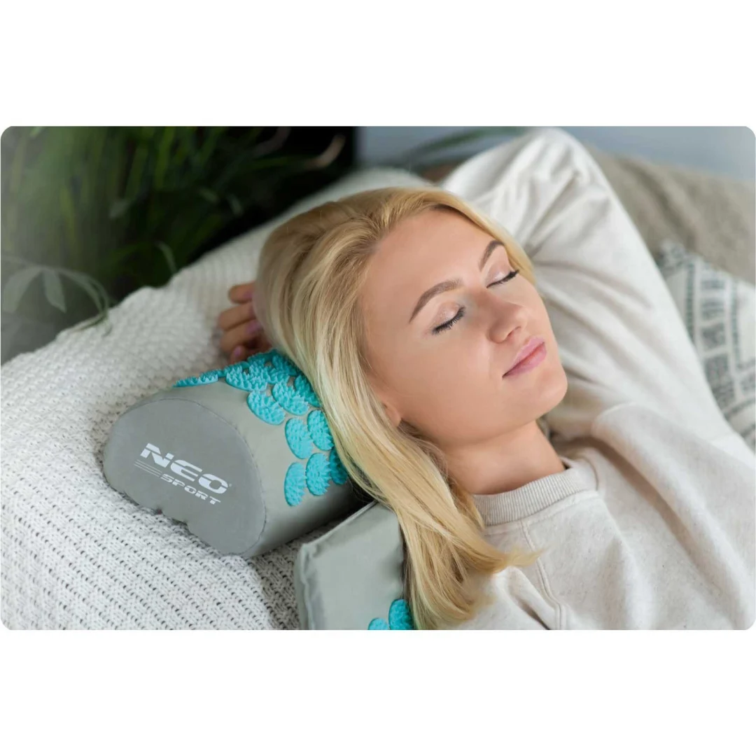Akupresurna prostirka s bodljama Neo-Sport NS-900, siva i tirkizna_8