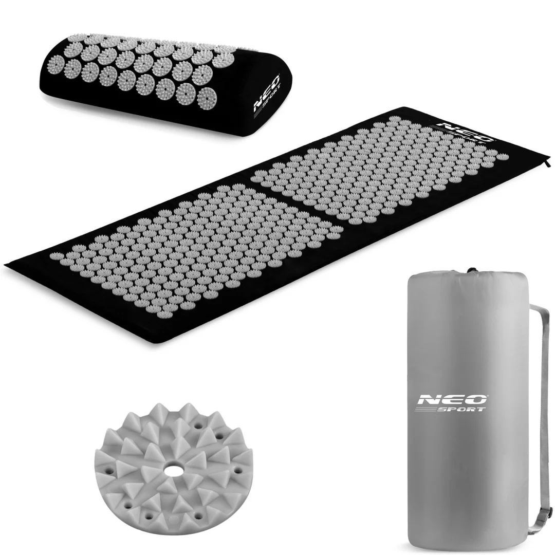 Akupresurna prostirka s bodljama Neo-Sport NS-901, crna i siva_1