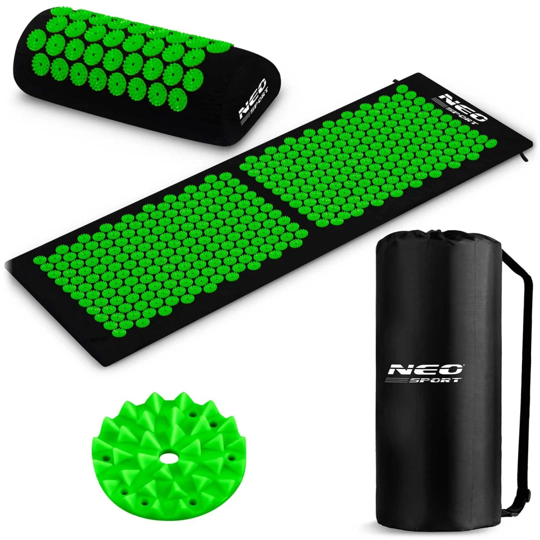 Akupresurna prostirka s bodljama Neo-Sport NS-901, crna i zelena_1