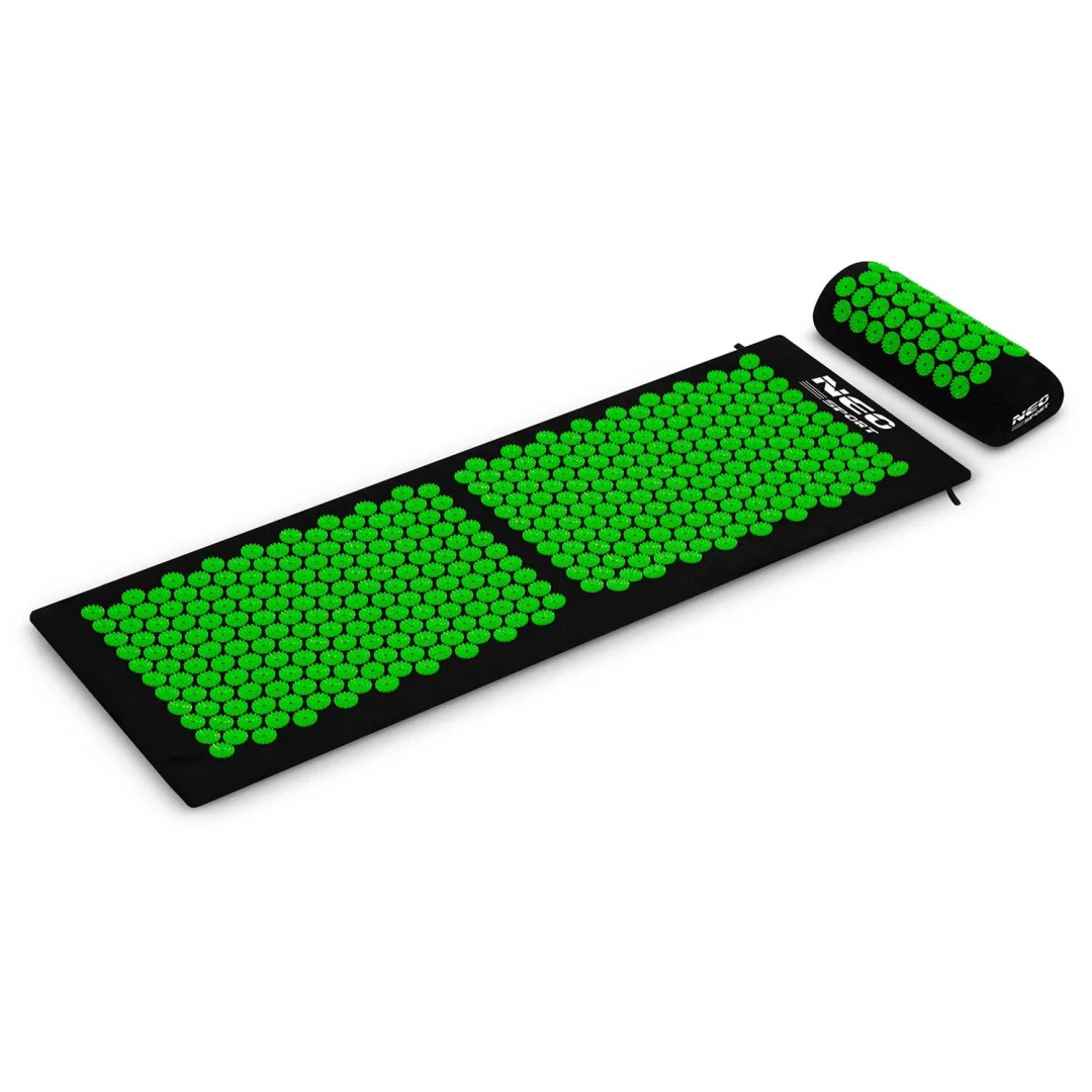 Akupresurna prostirka s bodljama Neo-Sport NS-901, crna i zelena_2