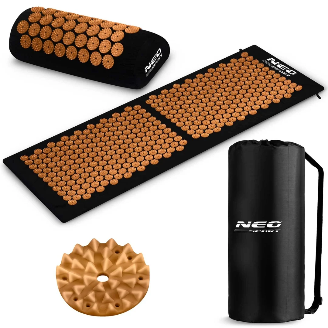 Akupresurna prostirka s bodljama Neo-Sport NS-901, crna i zlatna_1