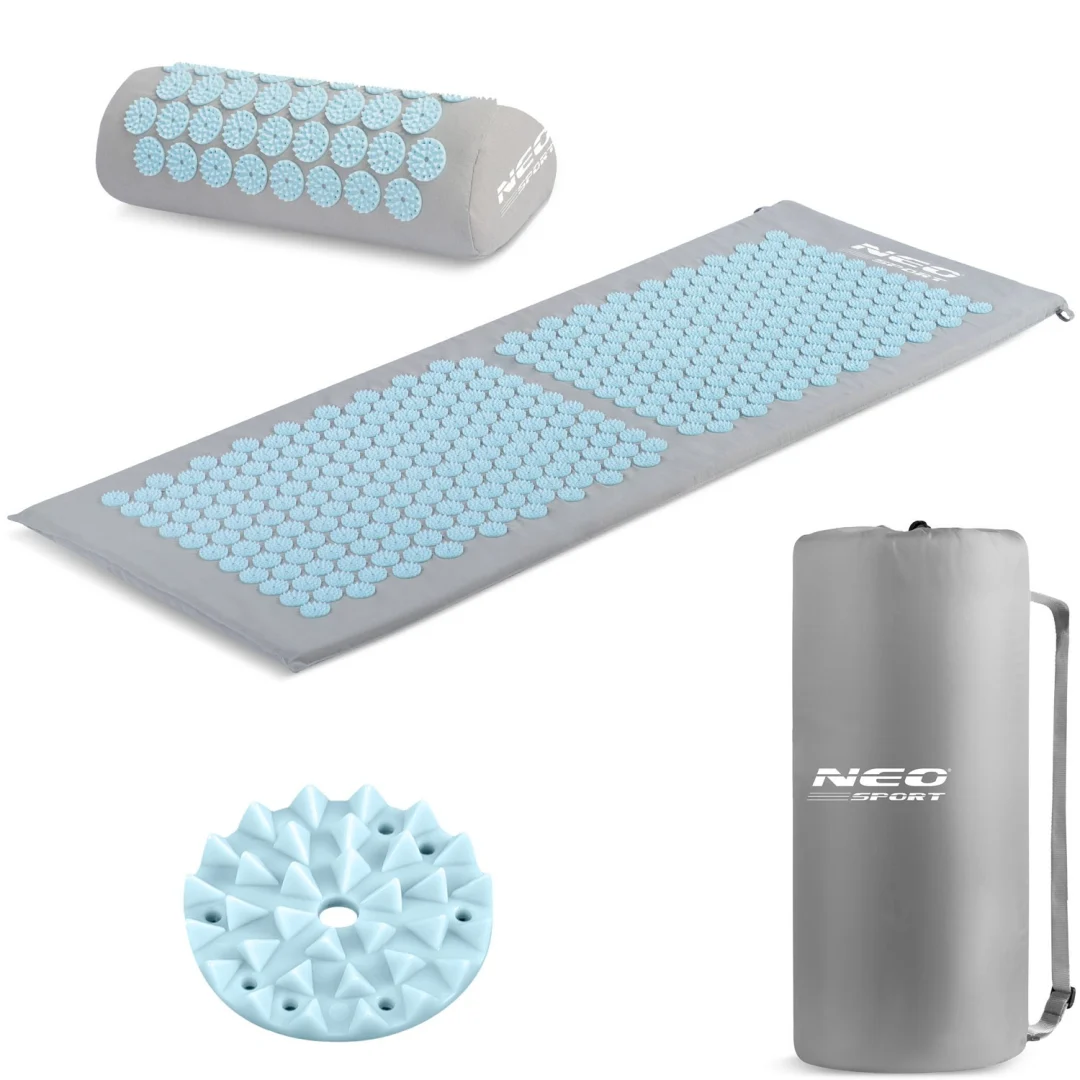 Akupresurna prostirka s bodljama Neo-Sport NS-901, siva i plava_1