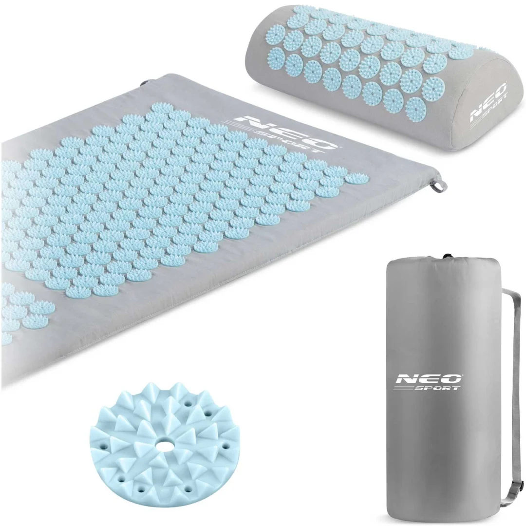 Akupresurna prostirka s bodljama Neo-Sport NS-901, siva i plava_10