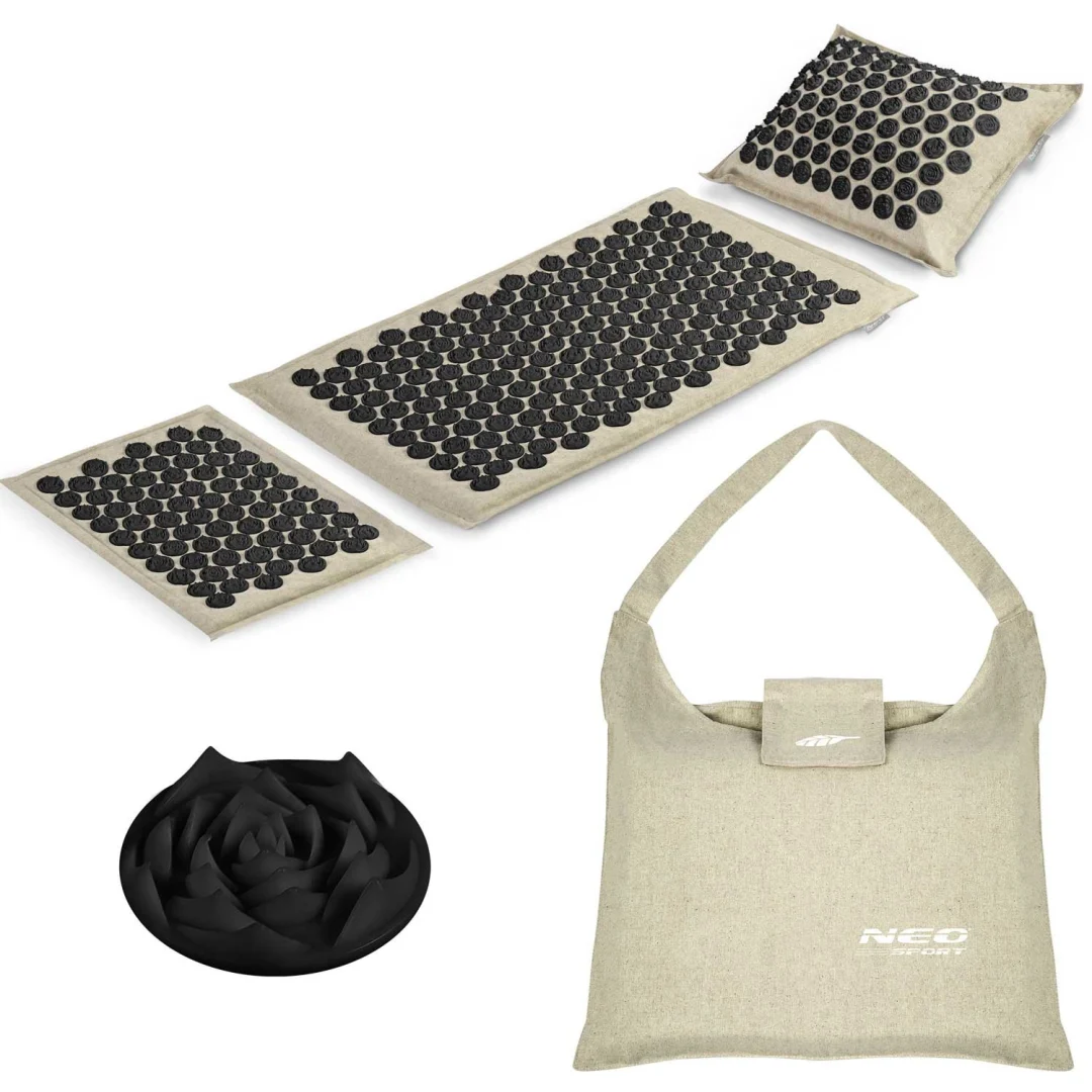 Akupresurna prostirka s bodljama Neo-Sport NS-902, siva i crna_3