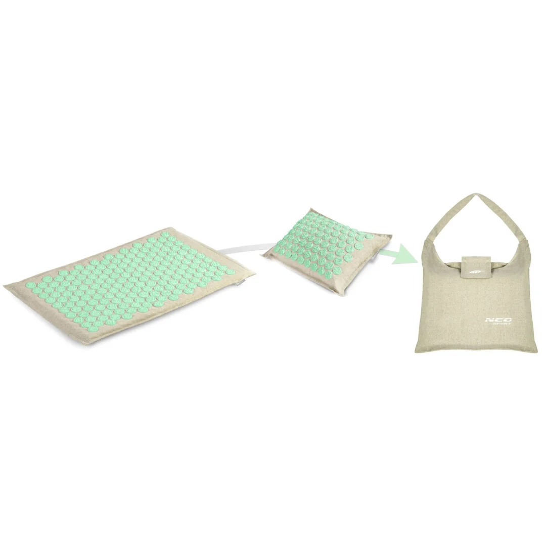 Akupresurna prostirka s bodljama Neo-Sport NS-902, siva i menta_3