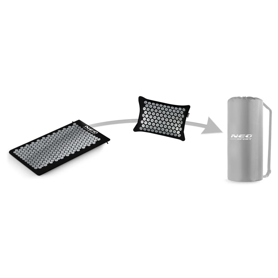 Akupresurna prostirka s bodljama Neo-Sport NS-903, crna i srebrna_9