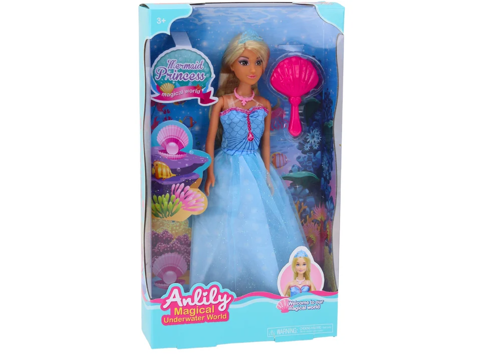 Anlily Sirena Princeza Plava Haljina Lutka Četka_3