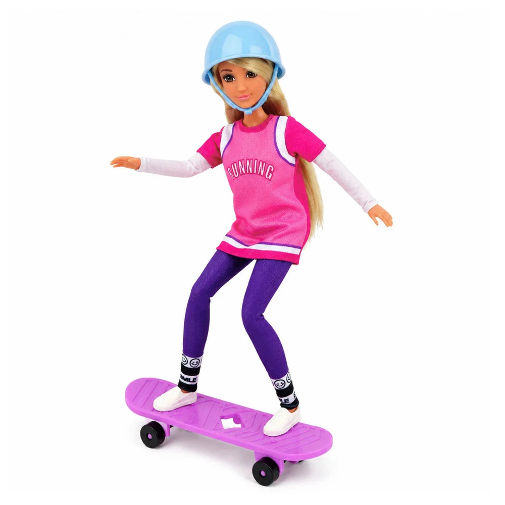 Anlily lutka s ljubičastim setom skateboarda, kacige i duge majice s kapuljačom_2