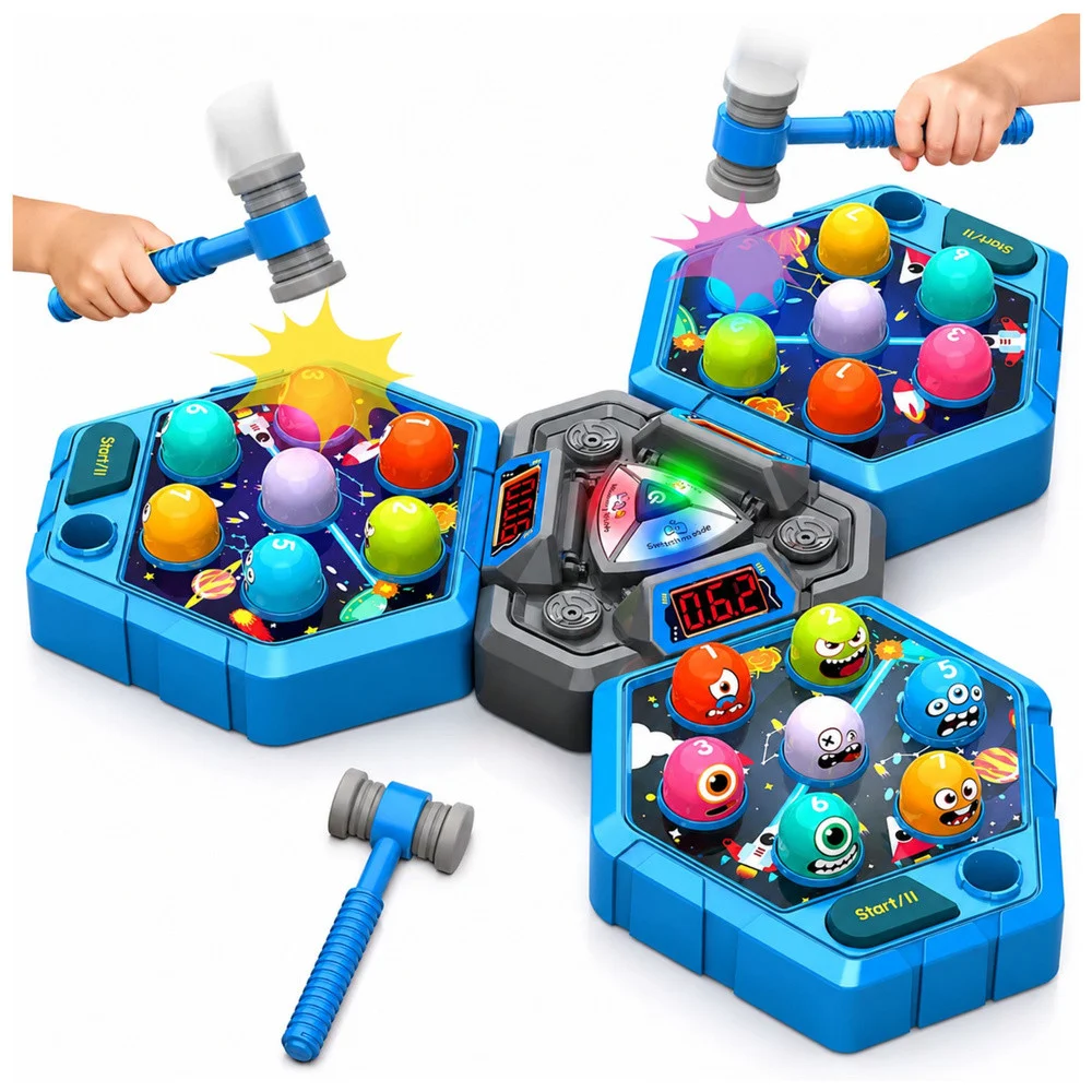 Arkadna igra Whack-A-Mole Creatures za 3 igrača, 3 načina rada, užareni čekići_2