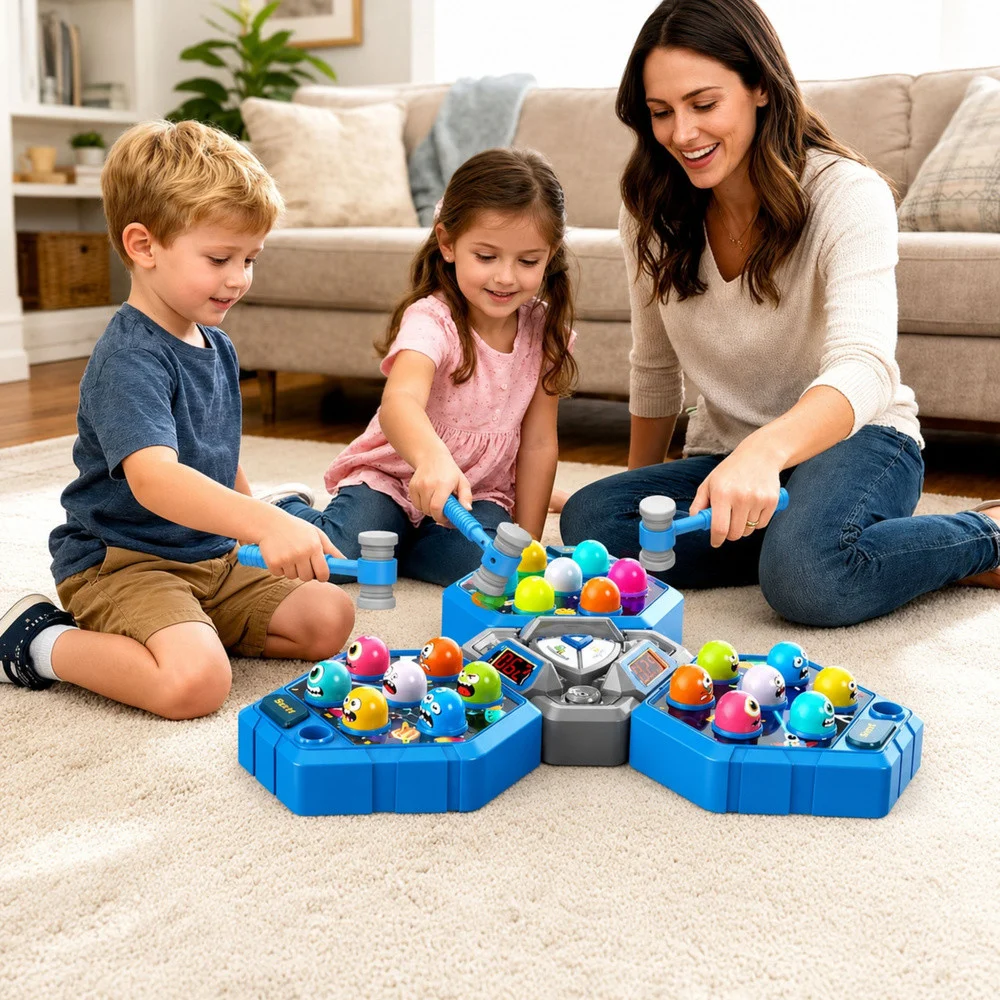 Arkadna igra Whack-A-Mole Creatures za 3 igrača, 3 načina rada, užareni čekići_4