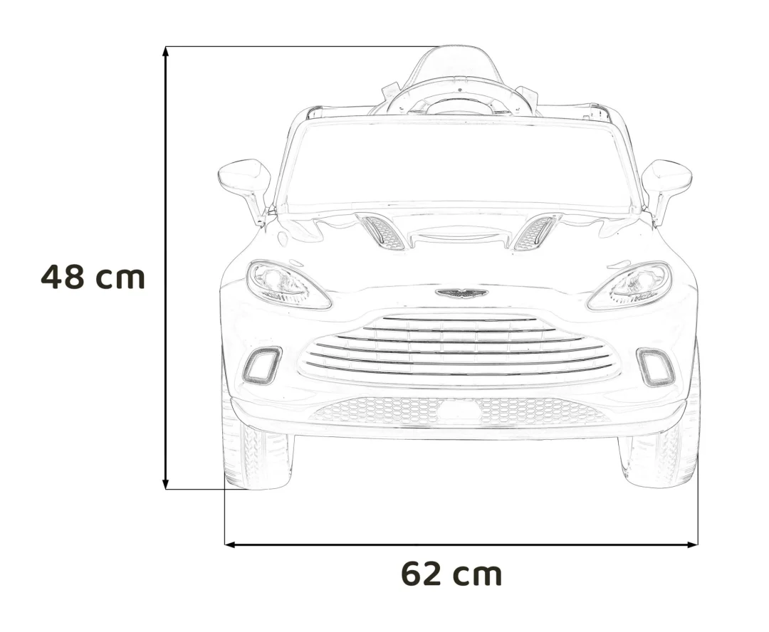 Aston Martin DBX dječja kolica na baterije crna + daljinski upravljač + EVA pegla + sigurnosni_2