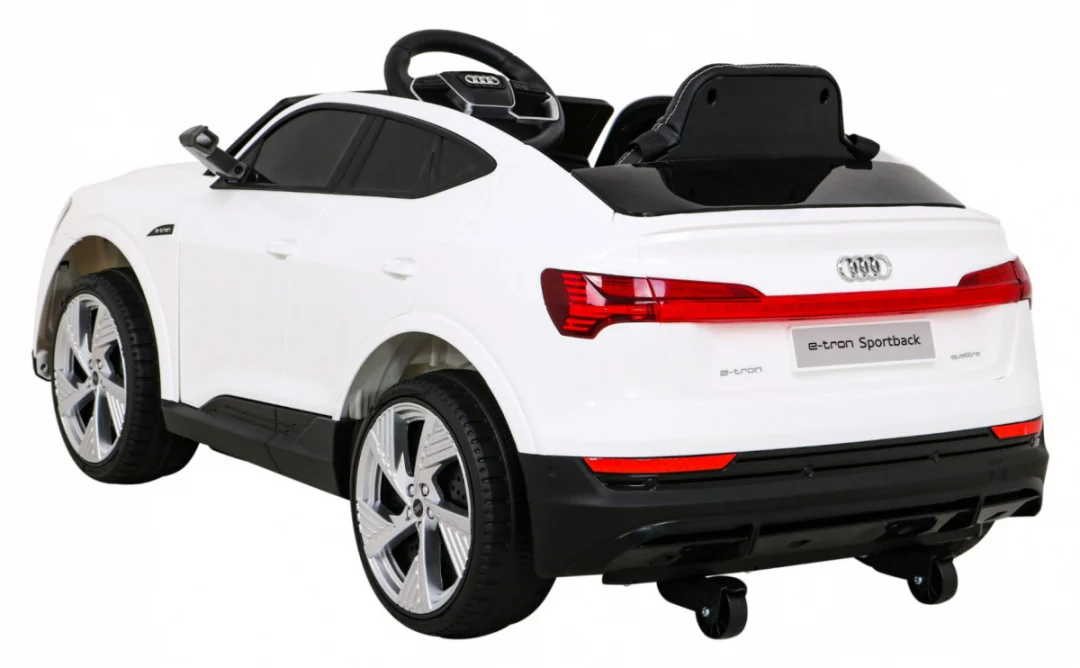 Audi E-Tron Sportback za djecu bijela + daljinski upravljač + 4x4 pogon + spori start + MP3 radio +_5