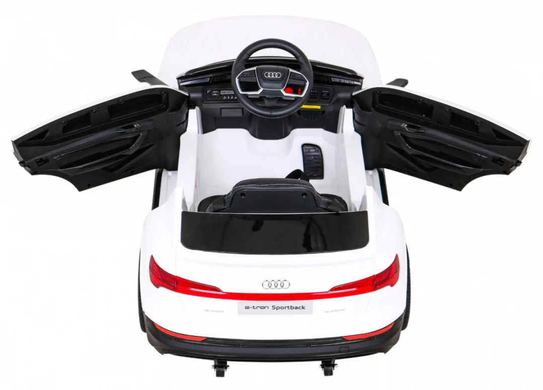Audi E-Tron Sportback za djecu bijela + daljinski upravljač + 4x4 pogon + spori start + MP3 radio +_7