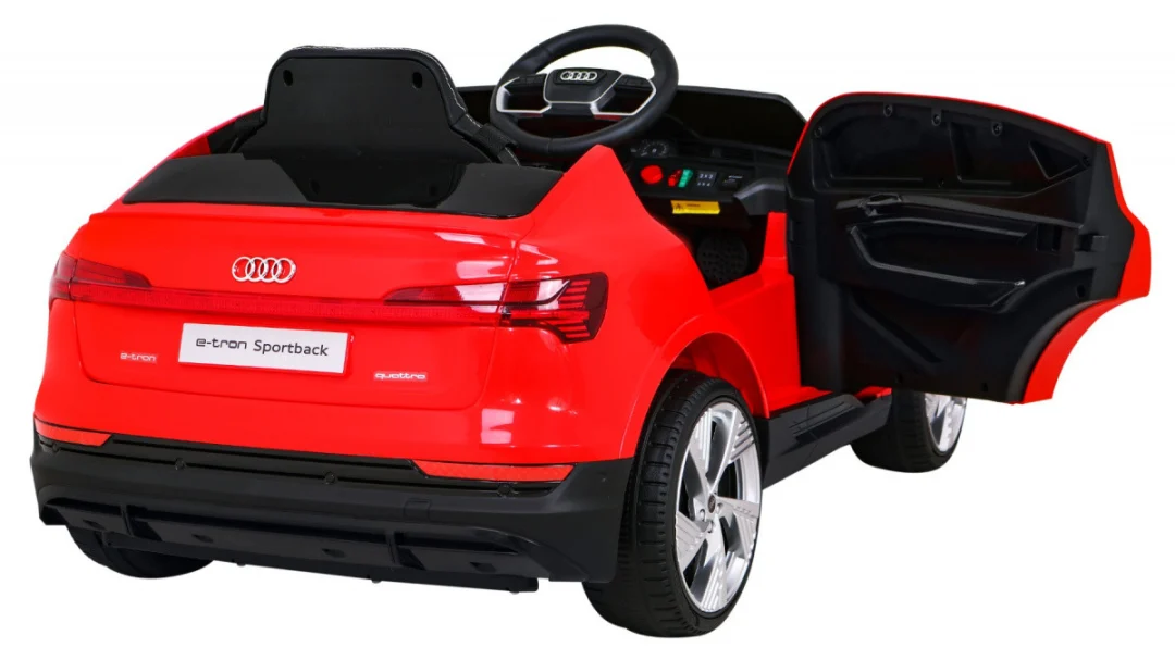 Audi E-Tron Sportback za djecu crveni + daljinski upravljač + 4x4 pogon + spori start + MP3, crvena_9