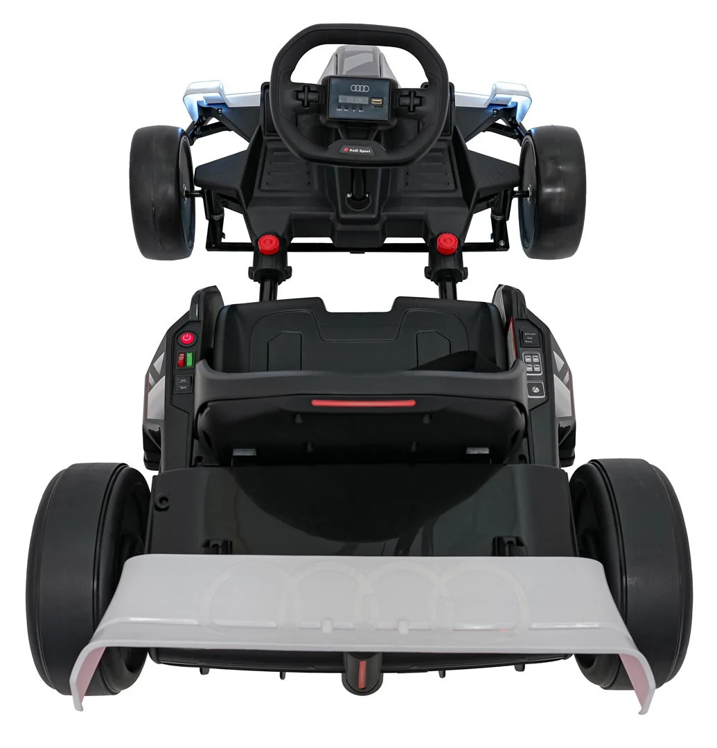 Audi Gokart s funkcijom driftanja, bijela boja auto na akumulator_10