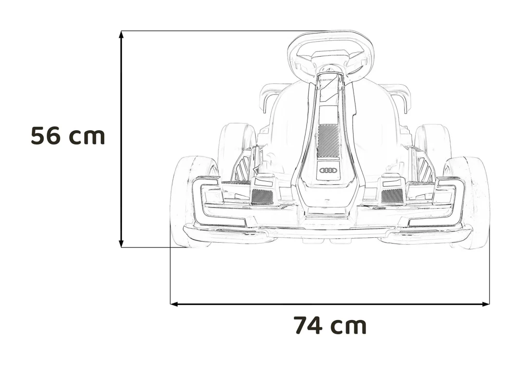 Audi Gokart s funkcijom driftanja, bijela boja auto na akumulator_2