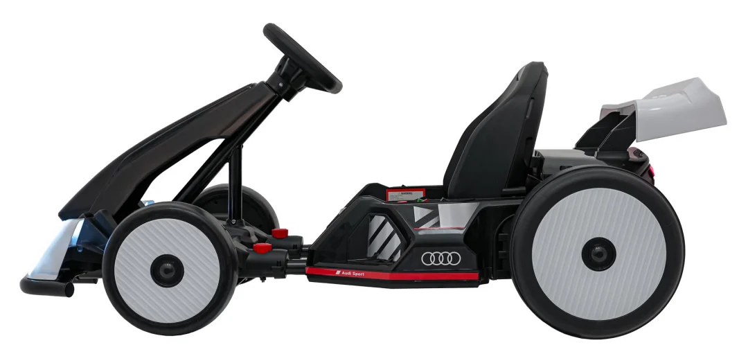 Audi Gokart s funkcijom driftanja, bijela boja auto na akumulator_6