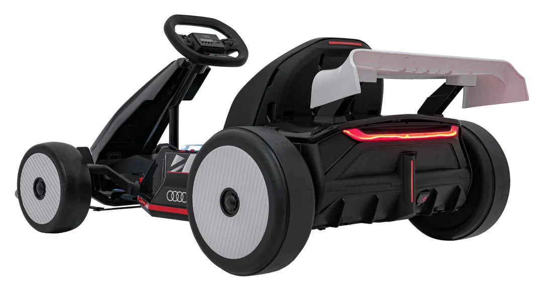 Audi Gokart s funkcijom driftanja, bijela boja auto na akumulator_7
