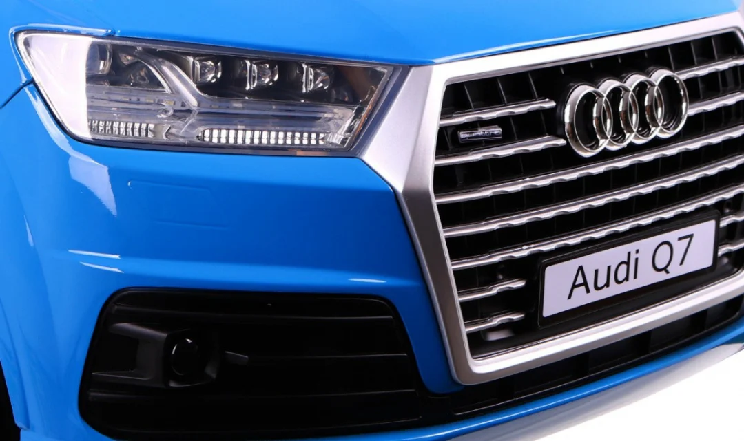 Audi Q7 Lift baterija za djecu plava boja + daljinski upravljač + spori start + EVA + MP3 LED_3