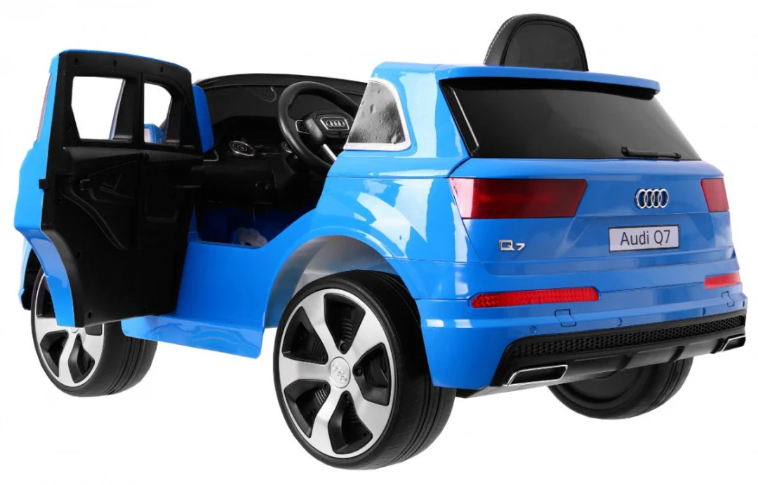 Audi Q7 Lift baterija za djecu plava boja + daljinski upravljač + spori start + EVA + MP3 LED_4