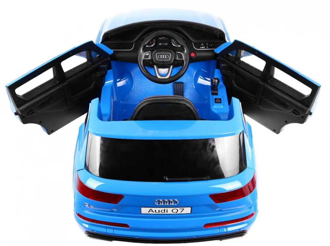 Audi Q7 Lift baterija za djecu plava boja + daljinski upravljač + spori start + EVA + MP3 LED_6