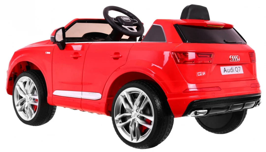 Audi Q7 Quattro S-Line Baterija Crvena + Daljinski upravljač + Sporo pokretanje + EVA + Radio MP3_2