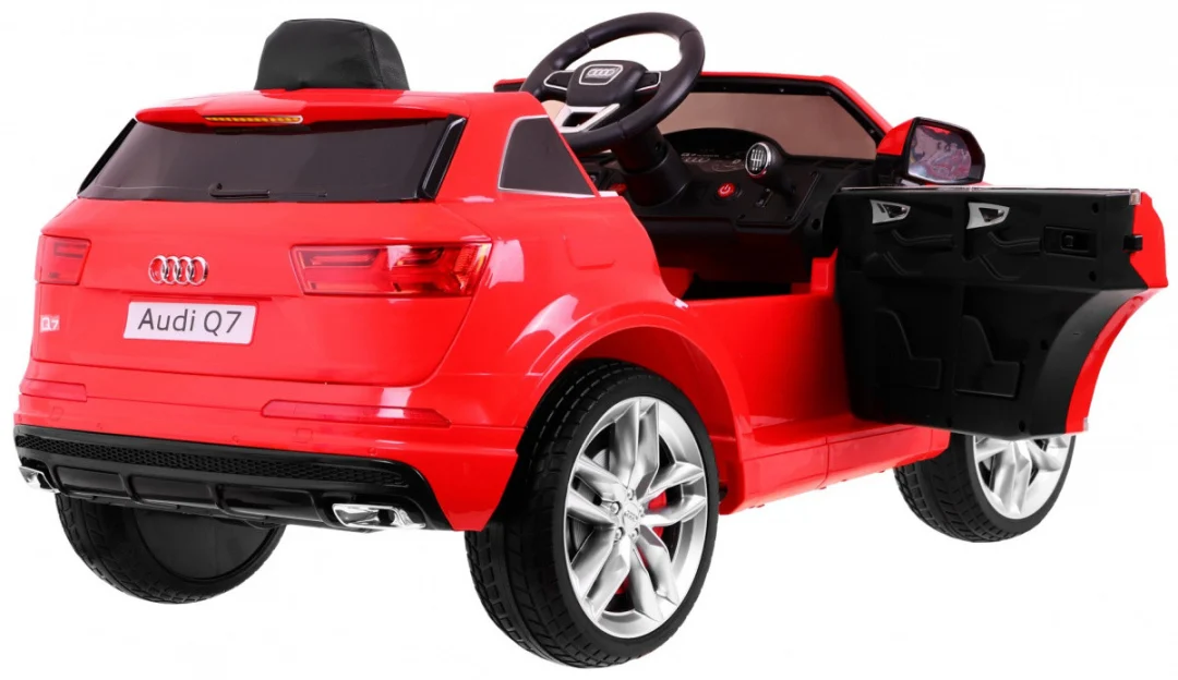 Audi Q7 Quattro S-Line Baterija Crvena + Daljinski upravljač + Sporo pokretanje + EVA + Radio MP3_4