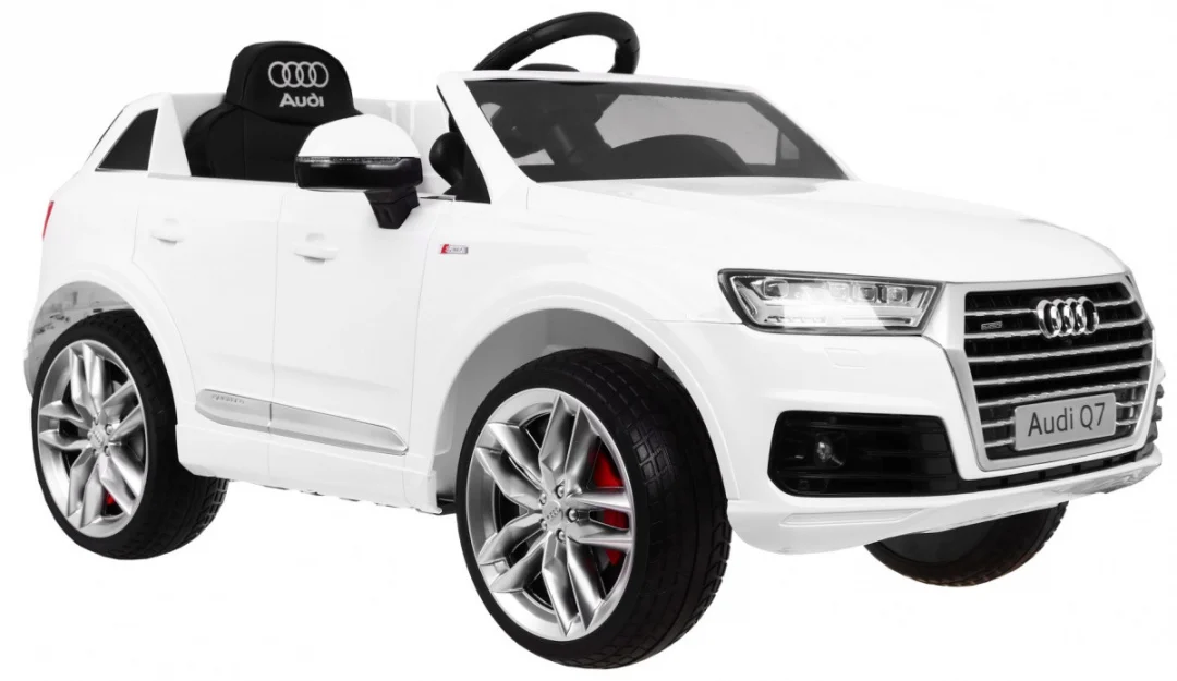 Audi Q7 Quattro S-Line SUV na baterije bijeli + daljinski upravljač + MP3 LED radio, bijela_2