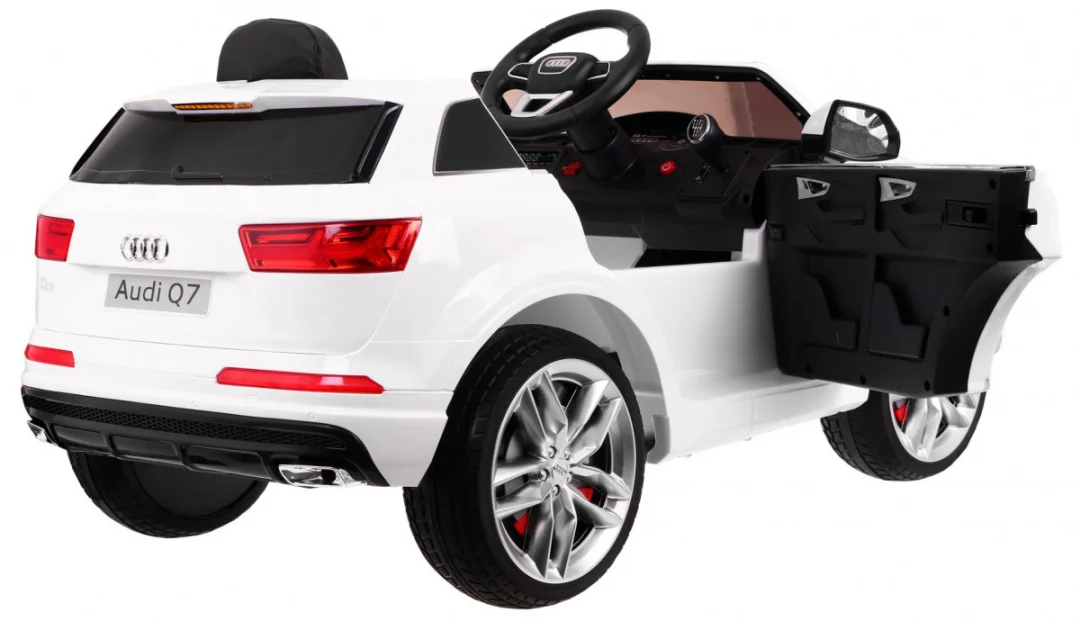 Audi Q7 Quattro S-Line SUV na baterije bijeli + daljinski upravljač + MP3 LED radio, bijela_3