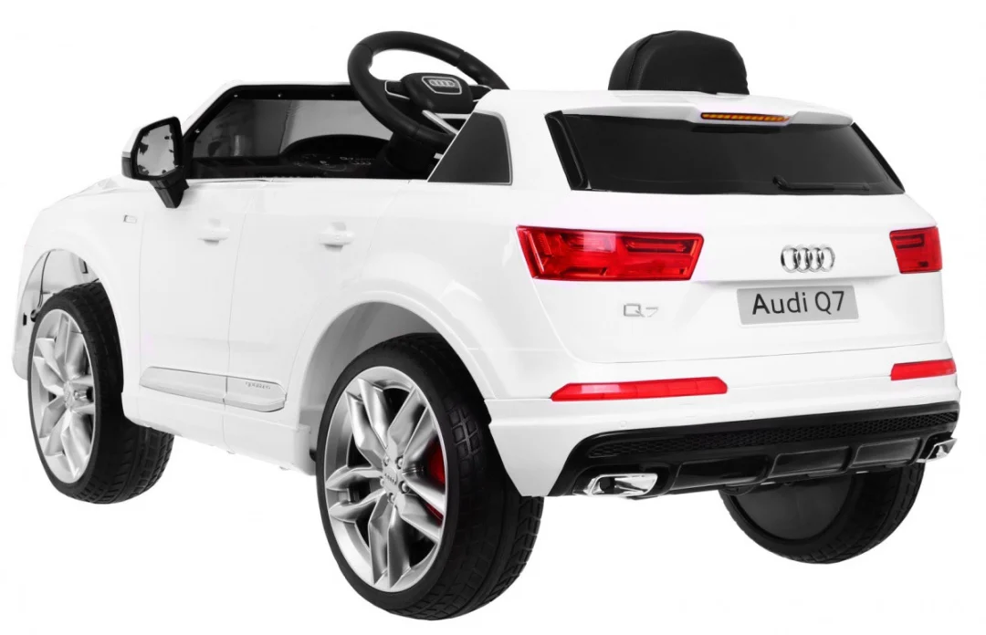 Audi Q7 Quattro S-Line SUV na baterije bijeli + daljinski upravljač + MP3 LED radio, bijela_4