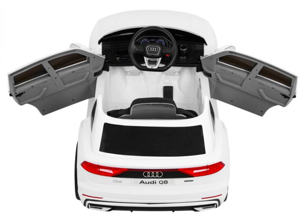 Audi Q8 Lift baterija za djecu bijela + daljinski upravljač + EVA + spori start + MP3 USB + LED_7
