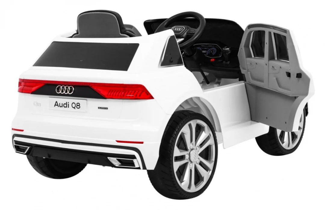 Audi Q8 Lift baterija za djecu bijela + daljinski upravljač + EVA + spori start + MP3 USB + LED_9