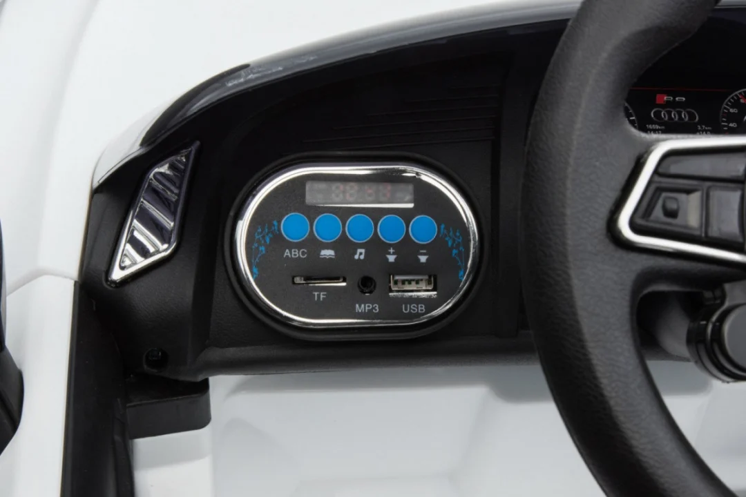 Audi R8 Dječji autosjedalica na baterije bijela + daljinski upravljač + EVA + spori start + MP3 LED_13