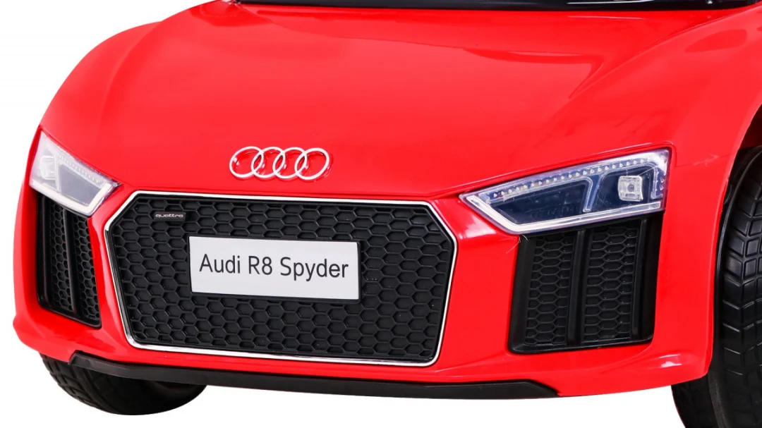 Audi R8 Punjiva dječja sjedalica crvena + daljinski upravljač + EVA + spori start + MP3 LED_11